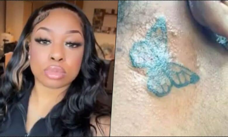 "If you have skin cancer, you are on your own" — Nigerian mom fumes as daughter inks tattoo (Video)
