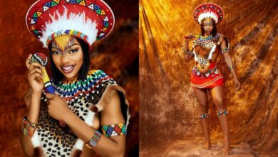 Khosi turns heads in traditional Zulu outfit (Video)