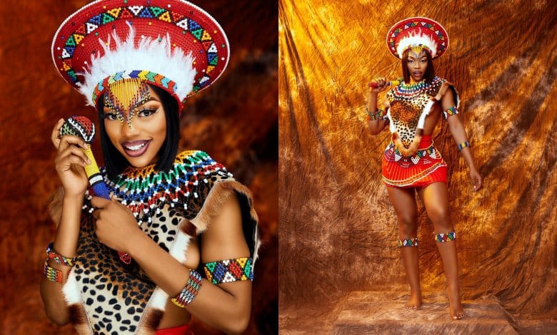 Khosi turns heads in traditional Zulu outfit (Video)