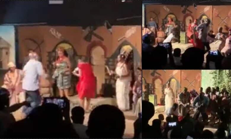 Drama as spirit of Sango reportedly possesses EKSU student during show (Video)