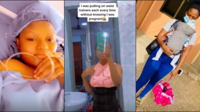 "How I was pregnant for 5 months without knowing while raising 8 months old daughter" — Lady shares emotional story (Video)