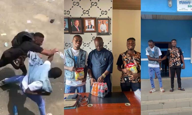Uniport students receive gifts as settlement after fighting over biscuits (Video)