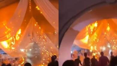 Fire breaks out during wedding reception in Lagos (Video)