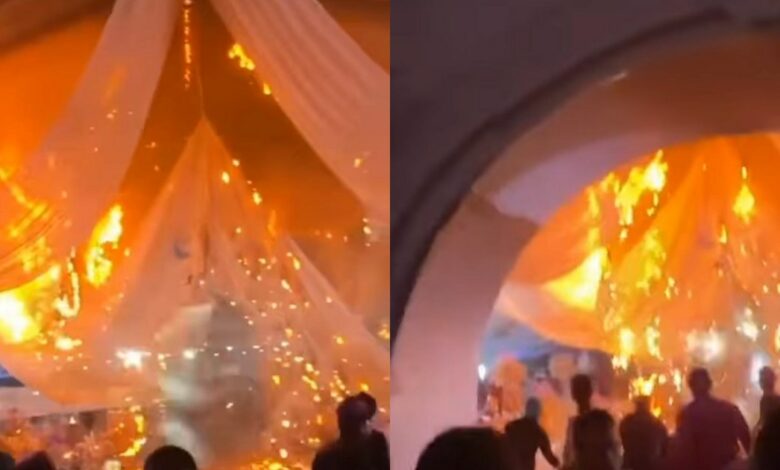 Fire breaks out during wedding reception in Lagos (Video)