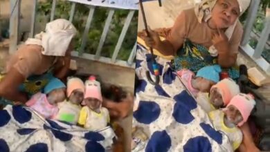 Triplet mother arrested over refusal to quit begging after receiving over a million naira aid (Video)
