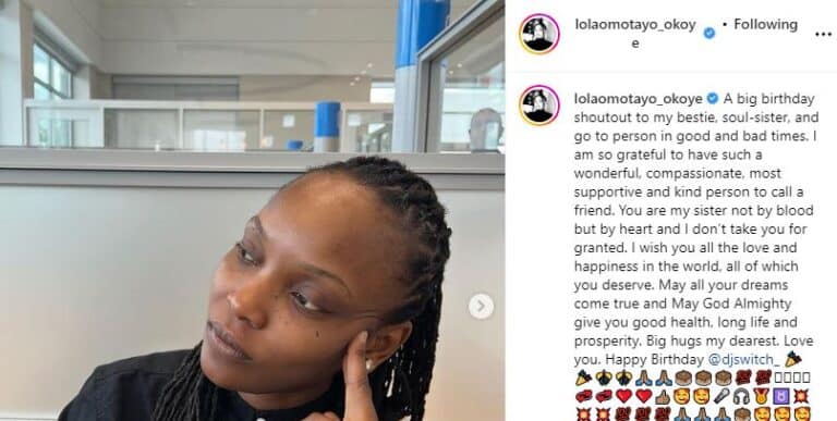 “My go to person in good and bad times” - Lola Omotayo celebrates DJ Switch's birthday
