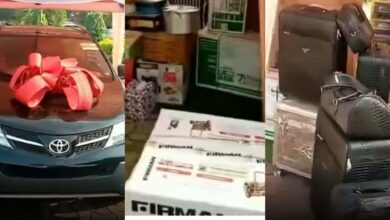 Marry into a rich family" – Man advises as he shows off cars, other gifts given to husband by wife's family