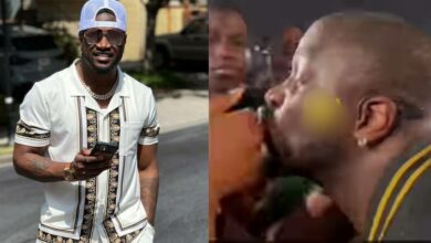 "Just doing my job" – Peter Okoye says following backlashes for kissing female fan (Video)