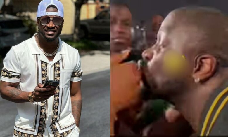 "Just doing my job" – Peter Okoye says following backlashes for kissing female fan (Video)