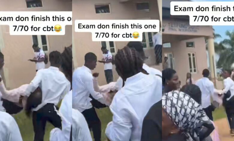 Female student slumps 7/70 CBT exam