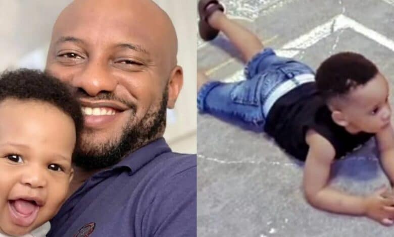 "He's growing up so fast" – Yul Edochie gushes as he shares adorable video of son with second wife, Judy Austin