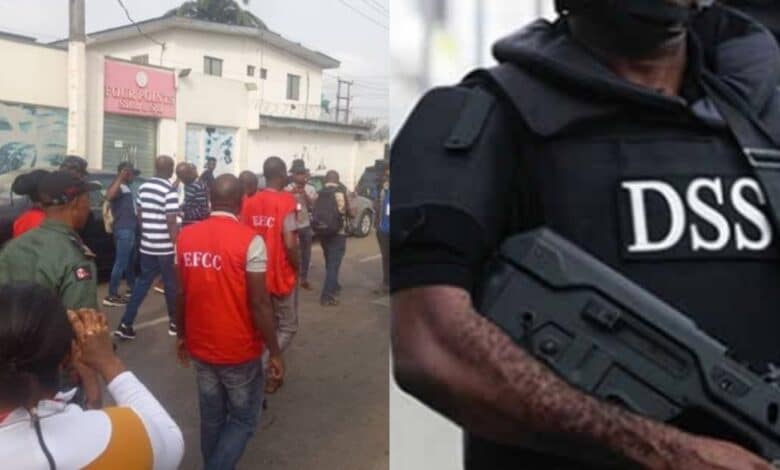 "They placed armoured tanks to scare us" – SSS blocks EFCC officials from accessing their Lagos office