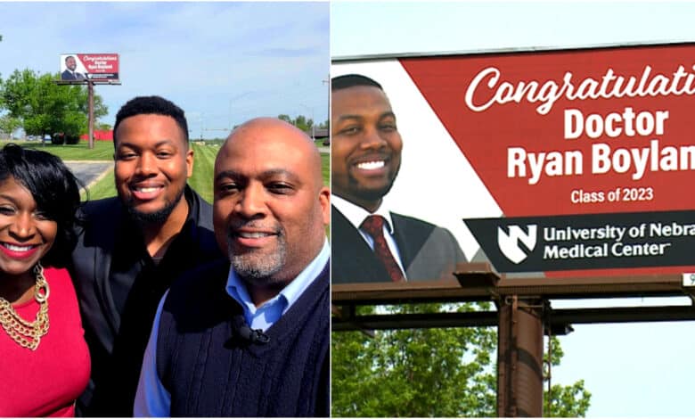 Family mounts huge billboard for son as he graduates from Medical school