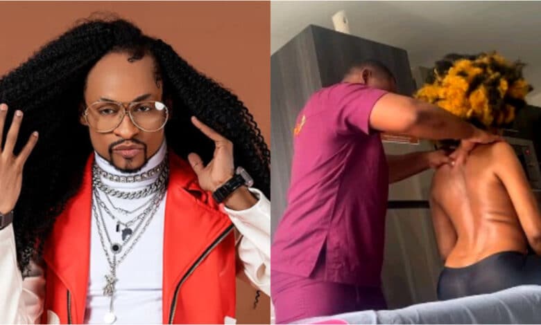 "I'm bringing sexy back" - Denrele hypes himself as he shares a video receiving massage
