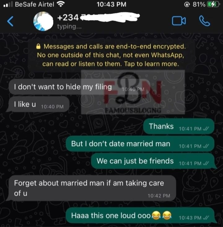 Married man professes love for neighbour 