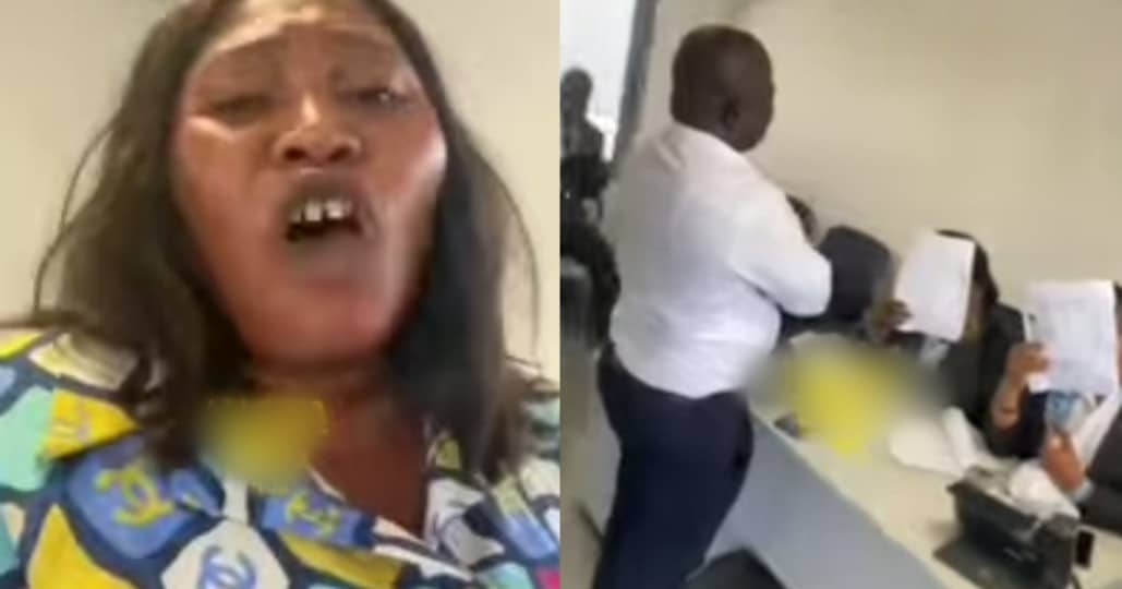 Lady creates scene at bank after over N3 million reportedly vanished from her account (Video)