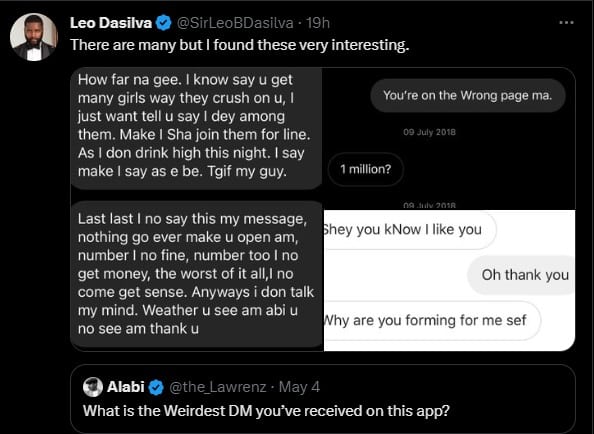 Leo Dasilva shares chat with lady offering N1M to sleep with him