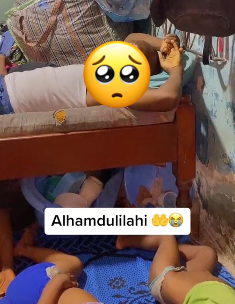 Young boy in tears as he shows condition of his family of seven who live in one room (Video)