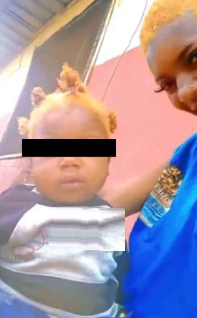 Rage as Nigerian mother dyes baby's hair (Video)