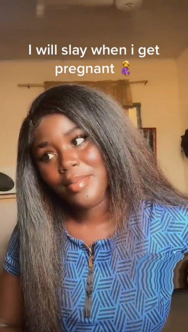 Lady who vowed to slay left in shock following pregnancy transformation (Video)