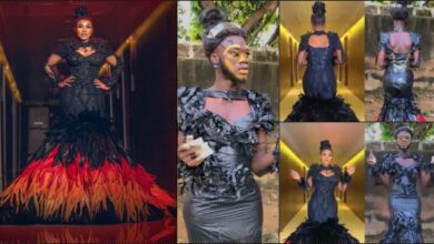 Iyabo Ojo reacts as fan recreates her N37.5M AMVCA outfit (Video)