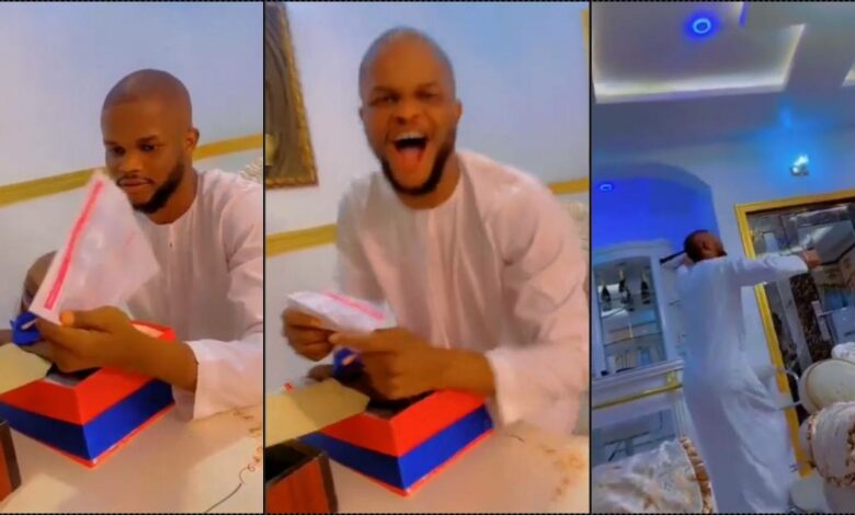 Adorable moment wife breaks news of pregnancy to husband on his birthday (Video)