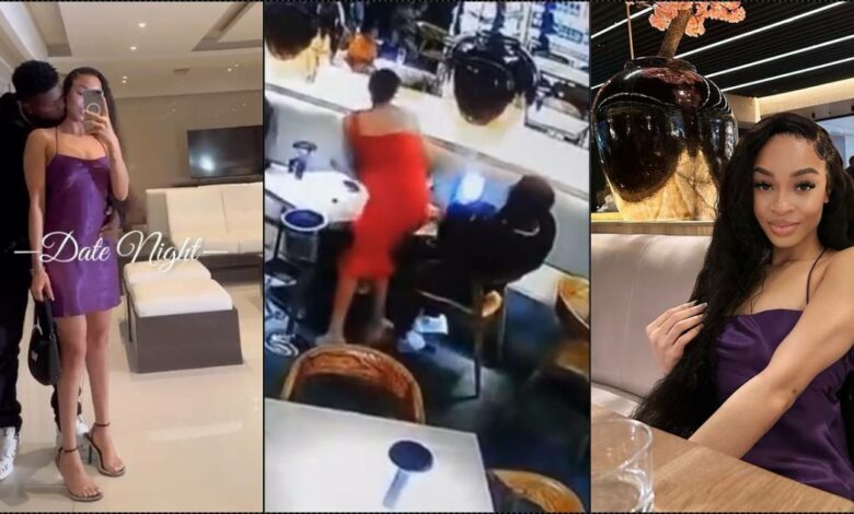 Moment heavily pregnant lady confronts ex-boyfriend and his girlfriend, vlogger King Snow (Video)