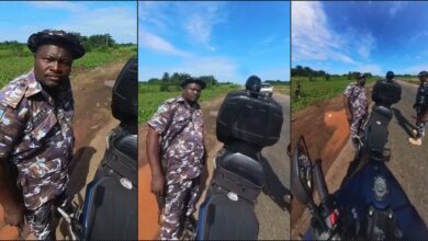 "Do us a favour, delete it" — Nigeria police begs biker after spotting security camera (Video)