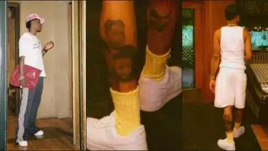 Wizkid tattoos his children's faces on his leg