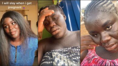 Lady who vowed to slay left in shock following pregnancy transformation (Video)