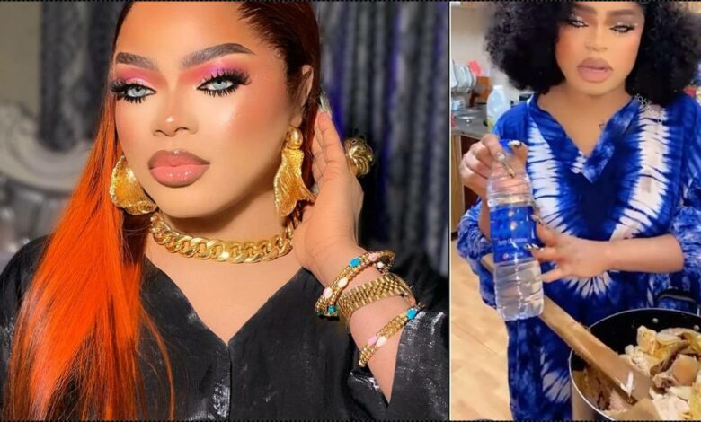 "I cook with table water only" — Bobrisky brags (Video)