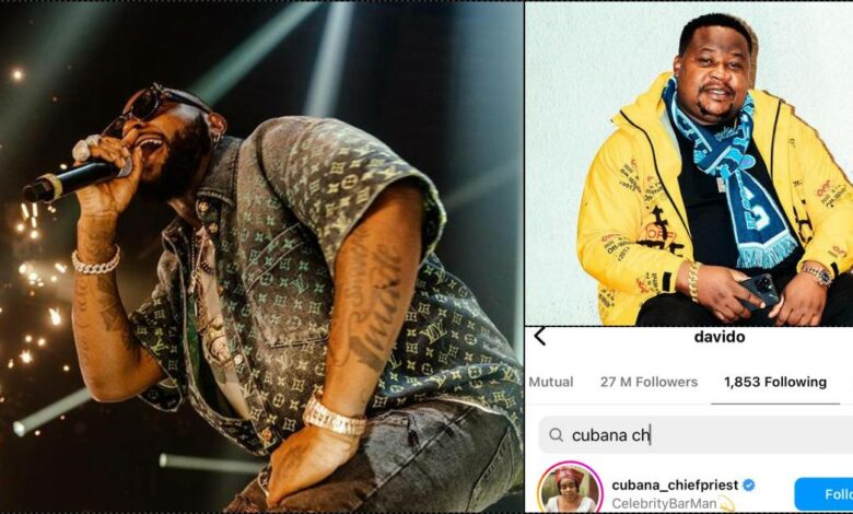 Davido reconciles with Cubana Chief Priest, calls him 'in-law'