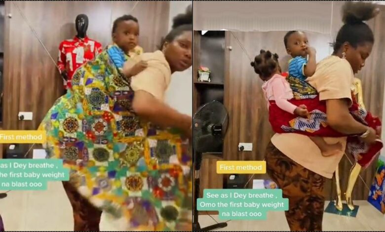 Mother of twins causes stir with method of backing both babies at once (Video)