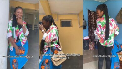 Embarrassing moment lady's trouser tears in class, goes home with wrapper (Video)