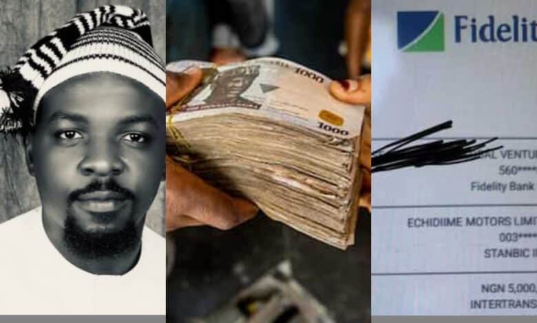 This kind of temptation": man mistakenly transfers N5m to someone instead of N50k, photo of alert emerges