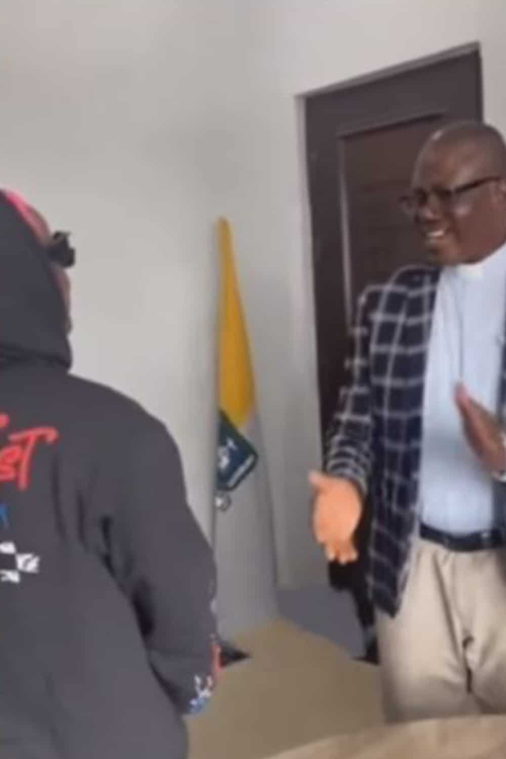 "I can’t believe you’re a small boy" - Bingham University VC expresses shock as he meets Ruger (Video)