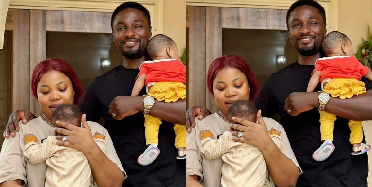 Adeniyi Johnson and wife, Seyi Edun celebrate their twins at 3 months