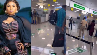 Laide Bakare in awe of the new airport in Lagos as she returns home (Video)