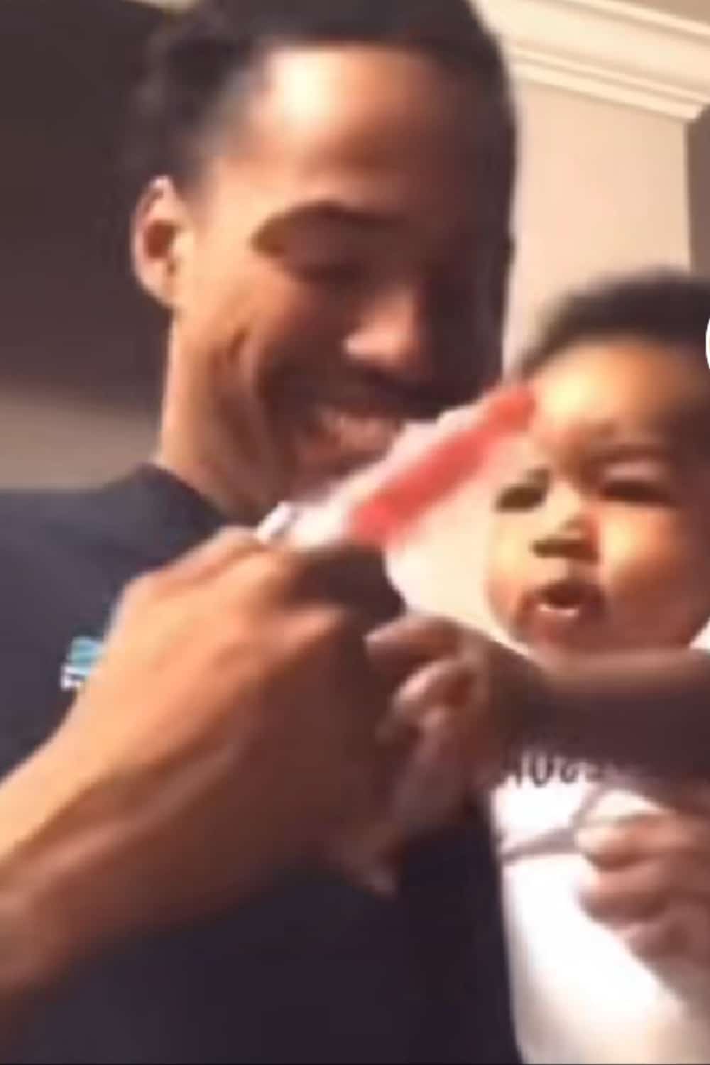 Moment baby finds out there is more to life than just milk (Video)