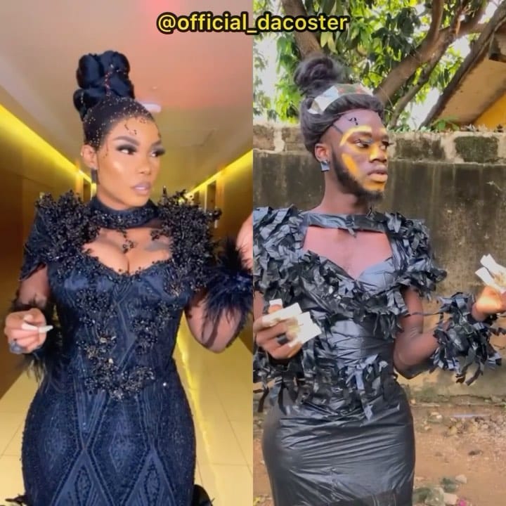 Iyabo Ojo reacts as fan recreates her N37.5M AMVCA outfit (Video)