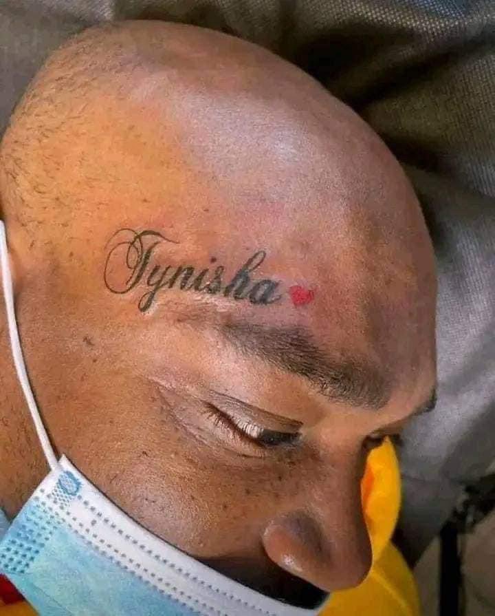 "Gun too soon" – Reactions as man who tattooed girlfriend's name 'Tynisha' changes it to 'gun' after breakup 