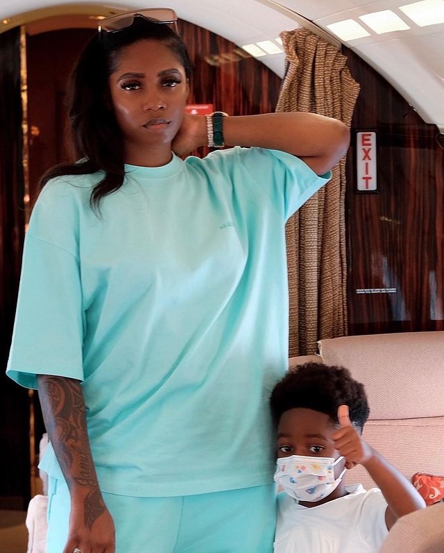 tiwa savage and her son Jamil Balogun