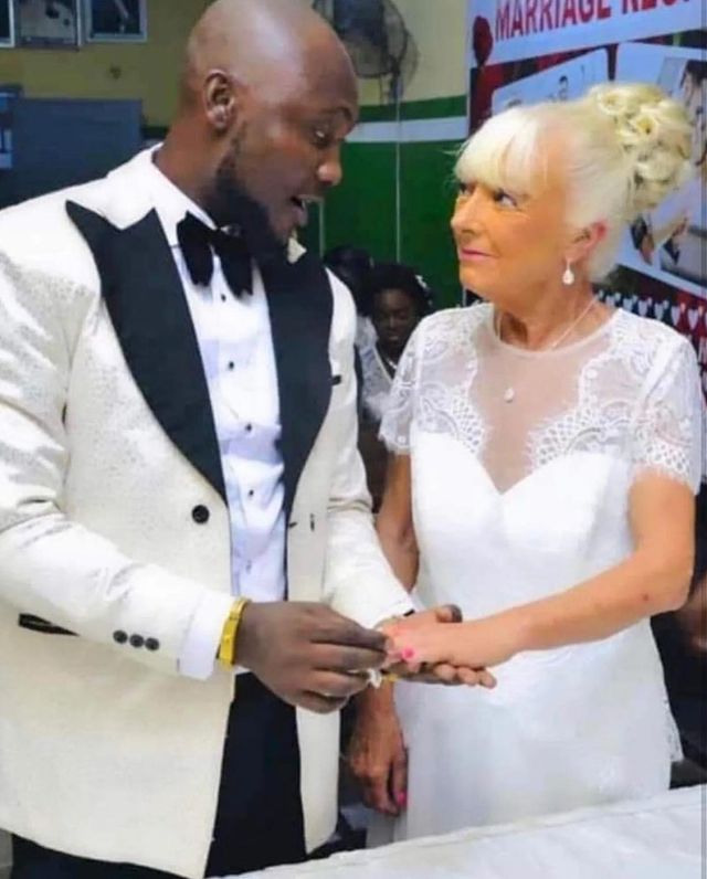 “I can't live without her" — Nigerian man says as he weds older British woman