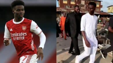 Bukayo Saka shares video of himself in Somolu, Lagos