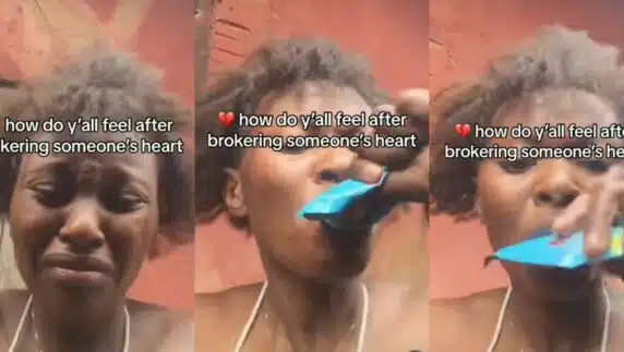 Lady shares video of herself drinking bleach after suffering heartbreak