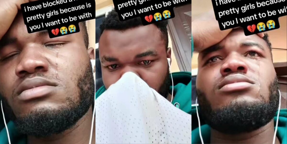 "I blocked pretty girls because of her" – Man weeps bitterly as girlfriend dumps him (Video)
