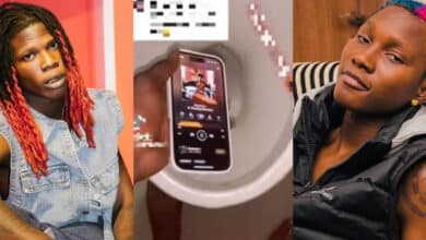Seyi Vibez' fan drops phone inside toilet because it played Zinoleesky’s song (Video)