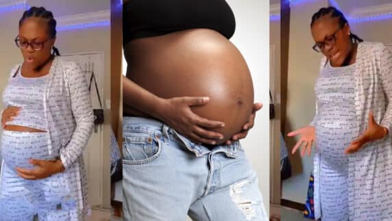 "When are you coming out" - Pregnant woman carrying 40 weeks pregnancy questions unborn child