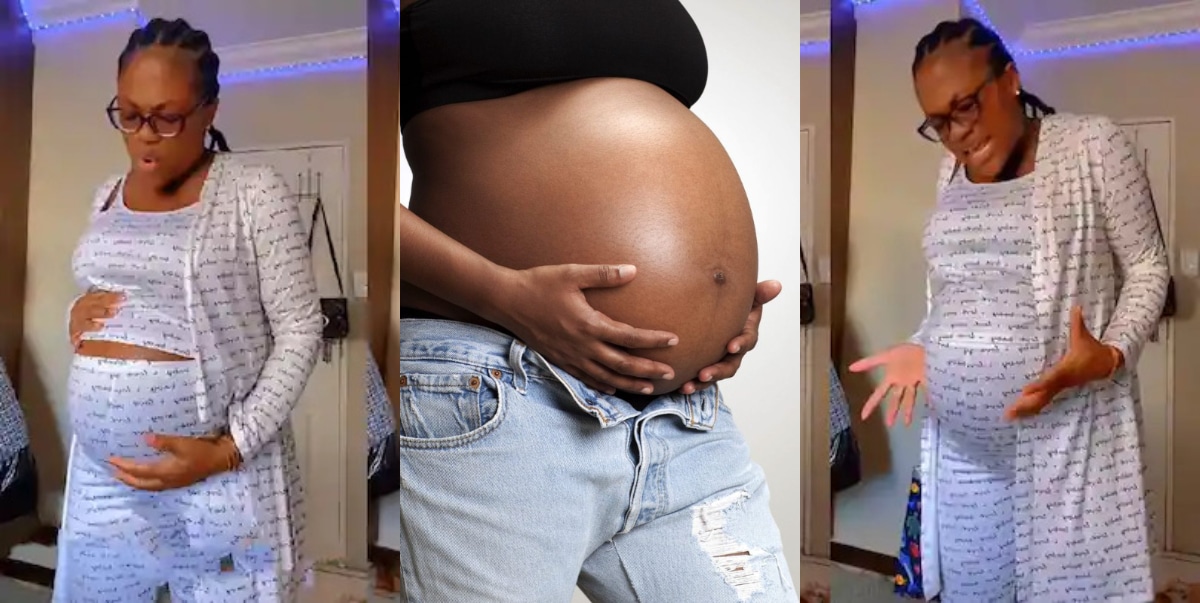"When are you coming out" - Pregnant woman carrying 40 weeks pregnancy questions unborn child