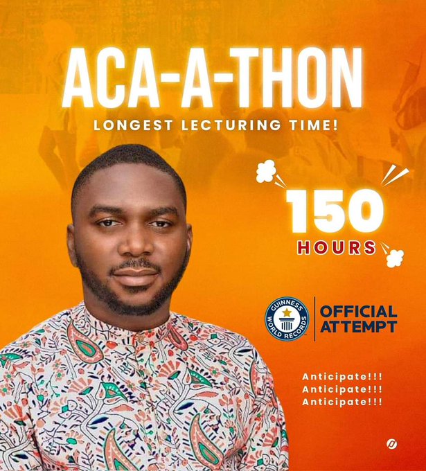 Aca-A-Thon: Ekiti lecturer set to lecture for 150 hours to break Guinness World Record